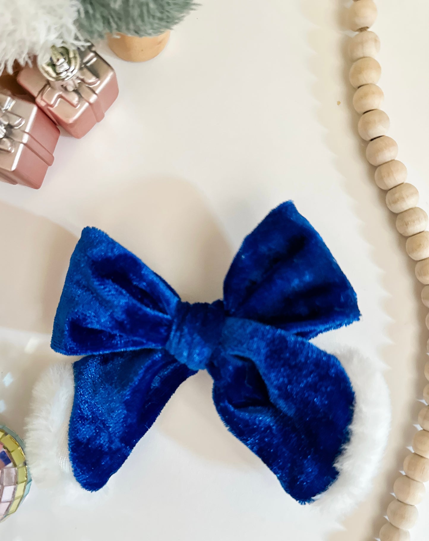 Blue Velvet Hair Bow